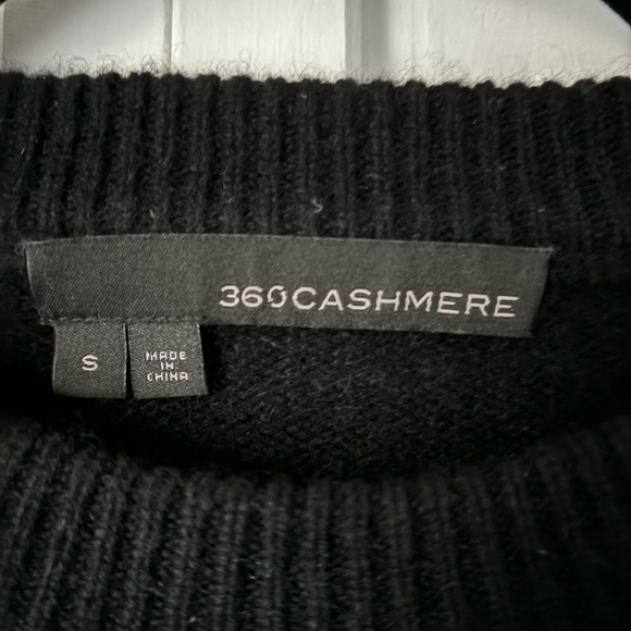 360 Cashmere black tie sleeve sweater, small - Picture 2 of 3
